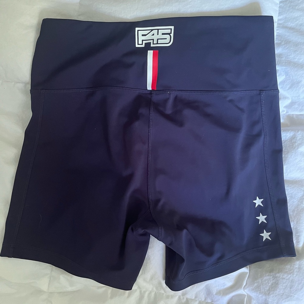 F45 Navy Athletic Shorts with Star Detail